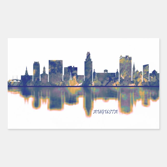 Augusta Skyline Rectangular Sticker (Front)