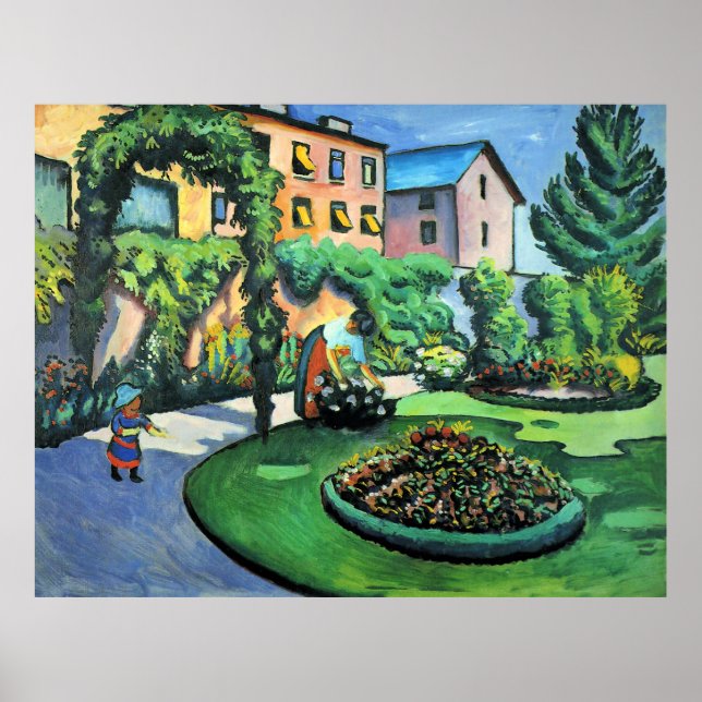 Auguste Macke - Gartenbild, popular painting, Poster (Front)