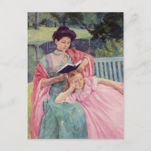 Auguste Reading To Her Daughter by Mary Cassatt Postcard