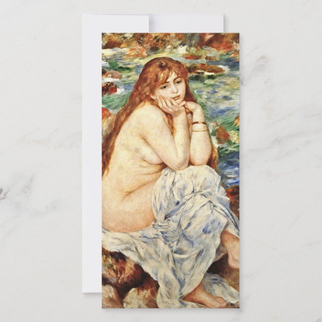 Auguste Renoir- Bather Seated On A Sand Bank Holiday Card (Front)