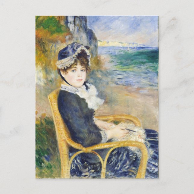 Auguste Renoir By The Seashore Woman Portrait Postcard (Front)