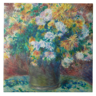 Auguste Renoir - Chrysanthemums Tile