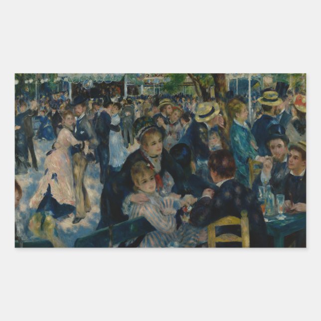 Auguste Renoir - Dance at Le Moulin de la Galette Rectangular Sticker (Front)