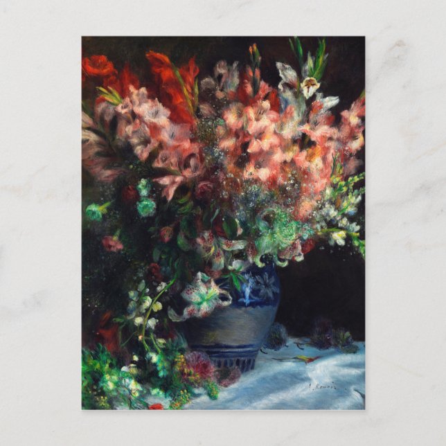 Auguste Renoir - Gladioli In A Vase Postcard (Front)
