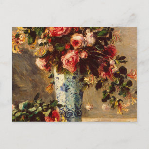 Auguste Renoir - Roses And Jasmine In A Delft Vase Postcard