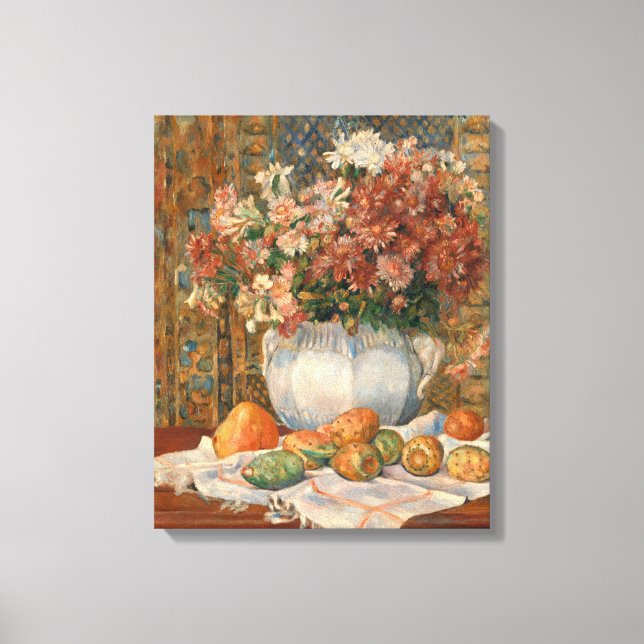 Auguste Renoir Still Life Flowers Prickly Pears Canvas Print (Front)