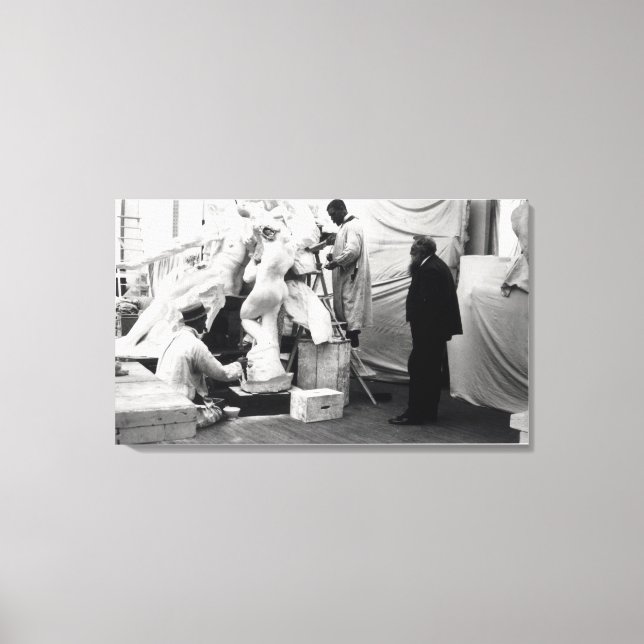 Auguste Rodin  in his Paris studio Canvas Print (Front)