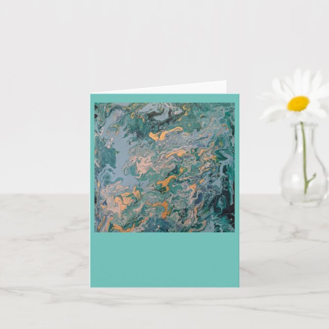 Augustus - acrylic pour painting 11" by 14" card (Small Plant)