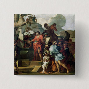 Augustus  before the Tomb of Alexander III 15 Cm Square Badge