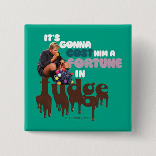 Augustus Gloop - A Fortune in Fudge 15 Cm Square Badge