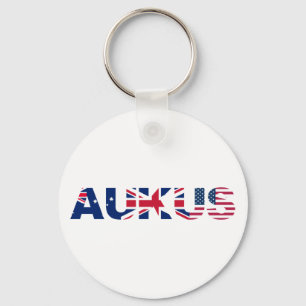 AUKUS AU UK US Security Pact Alliance Flags Key Ring