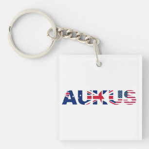 AUKUS AU UK US Security Pact Alliance Flags Key Ring