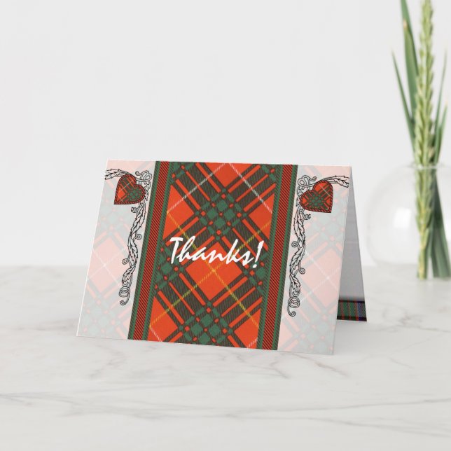 Aulay clan family Plaid Scottish kilt tartan Thank You Card (Front)