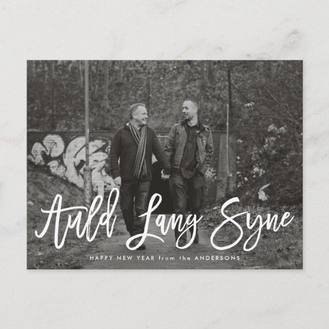 Auld Lang Syne Script | New Year Photo Card (Front)
