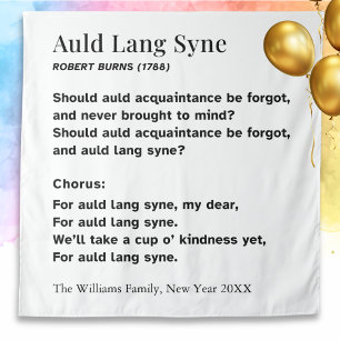 Auld Lang Syne Words for New Year - Personalised Tapestry