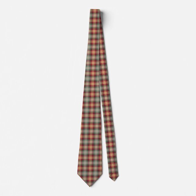 Auld Scotland Tartan Plaid Pattern Tie (Front)