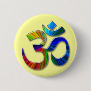 aum 6 cm round badge