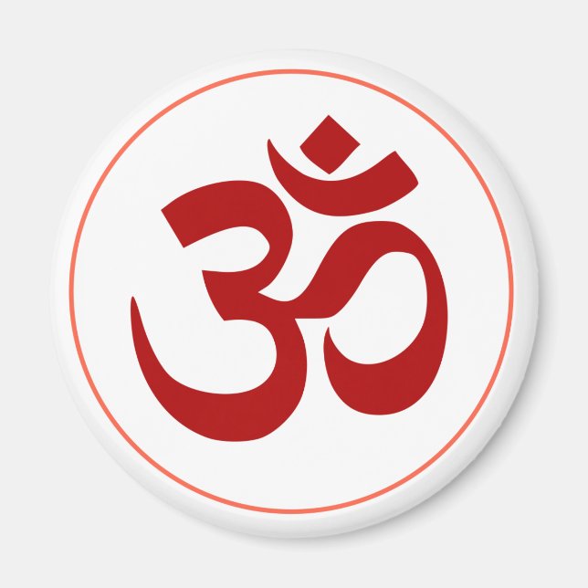 Aum or Om Symbol (Dark red colour) Magnet (Front)