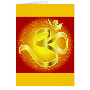 Aum or Om Symbol in yellows & reds