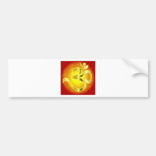 Aum or Om Symbol in yellows & reds Bumper Sticker