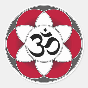 Aum Seed of Life Red Sticker