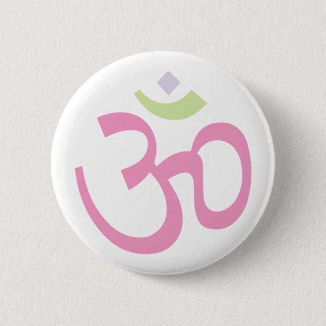 Aum sign 6 cm round badge (Front)