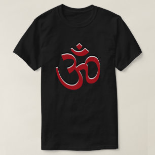 Aum Symbol Om Sign Logo Red White Black T-Shirt