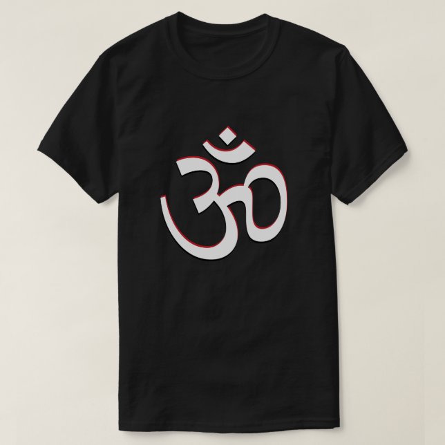 Aum Symbol Om Sign Logo Red White Black T-Shirt (Design Front)