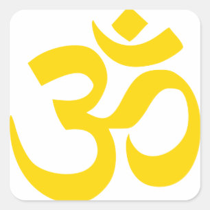 Aum Symbol (Yellow Gold in Colour) Square Sticker