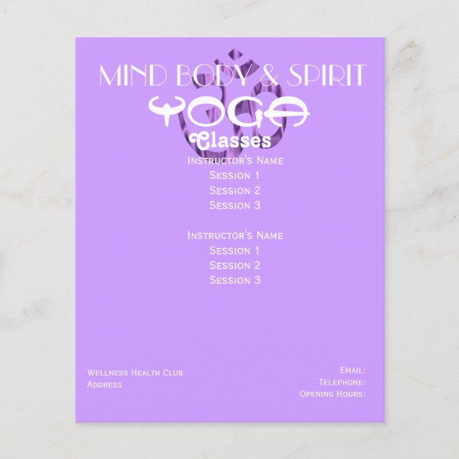 Aum Yoga A5 flyer (Front)