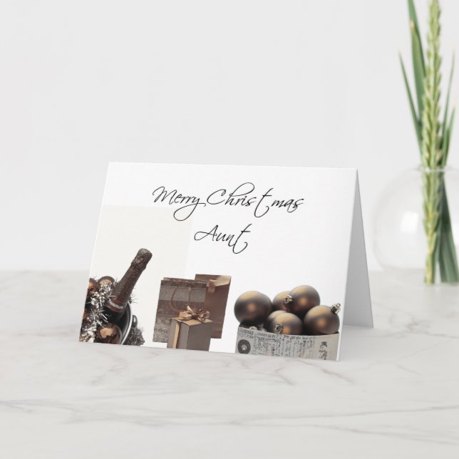 Aun Sepia Tone Cthristmas Card (Front)