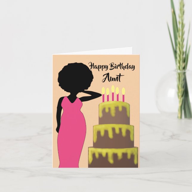 Aunt African American Woman Happy Birthday Card (Front)