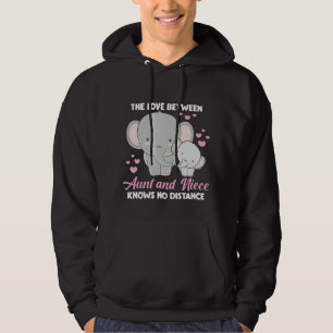 Aunt and Niece Love Auntie Family Elephant Hearts Hoodie