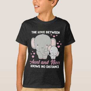 Aunt and Niece Love Auntie Family Elephant Hearts T-Shirt