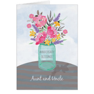 Aunt and Uncle Anniversary Blessings Jar Vase