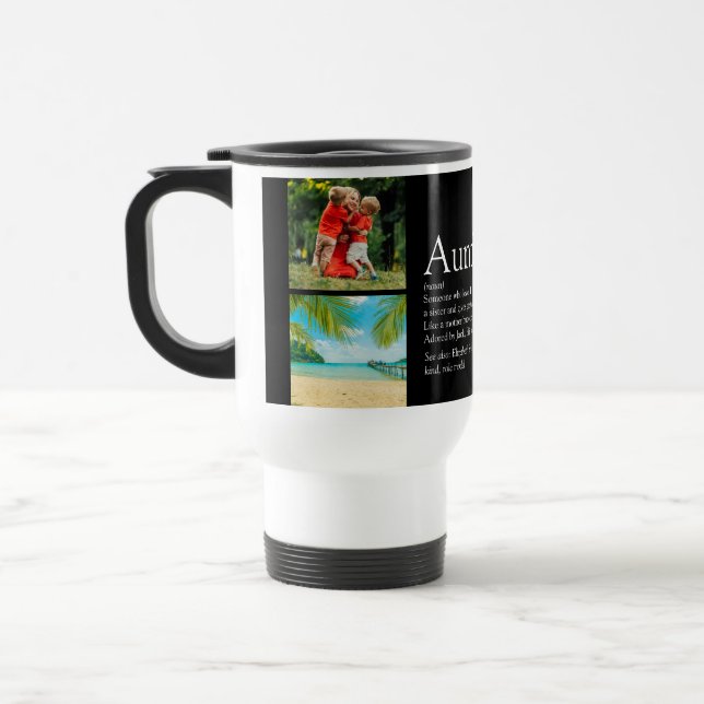 Aunt Auntie Definition Photo Collage Modern Travel Mug (Left)