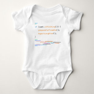 Aunt Baby Lover Funny Cute Code Saying Bodysuit
