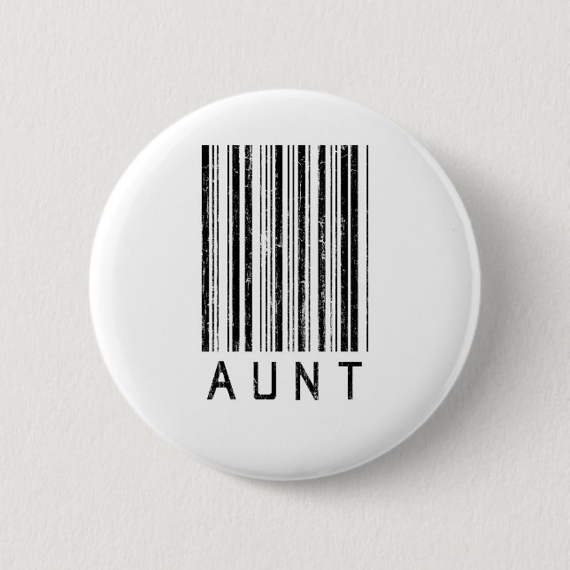 Aunt Barcode 6 Cm Round Badge (Front)