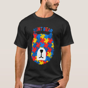 Aunt Bear Autism Awareness Auntie Love Support Kid T-Shirt