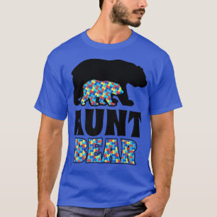 Aunt Bear Autism Awareness Premium  T-Shirt