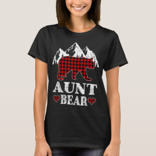Aunt Bear Christmas Pajama Red Plaid Buffalo Match T-Shirt