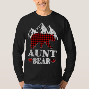Aunt Bear Christmas Pajama Red Plaid Buffalo Match T-Shirt