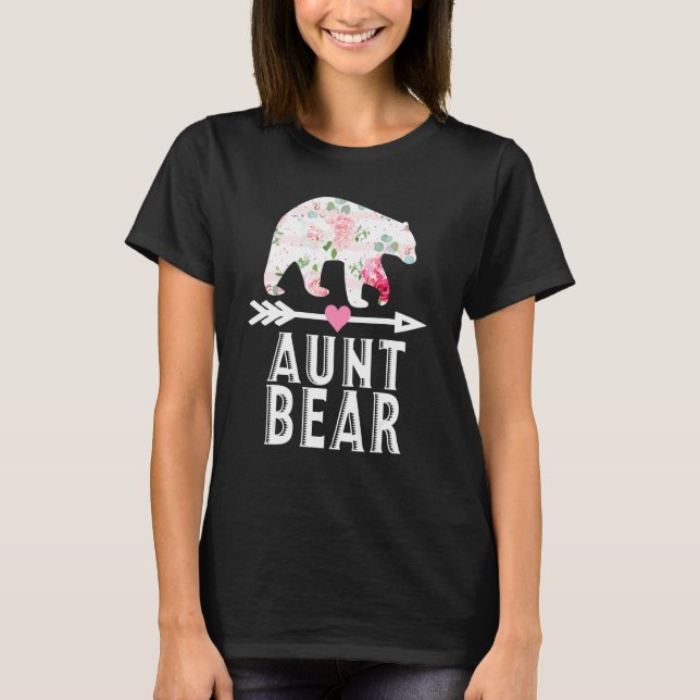 Aunt Bear Mum Grandma Floral Happy Mother's Day T-Shirt (Front)