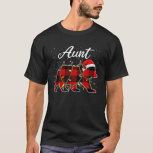Aunt Bear Red Buffalo Plaid Auntie Bear Pajama T-Shirt