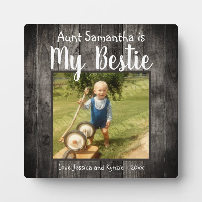 Aunt Bestie Desk Photo Plaque (Front)