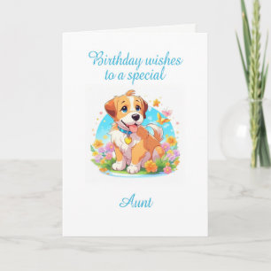 Aunt Birthday Puppy Dog  Card