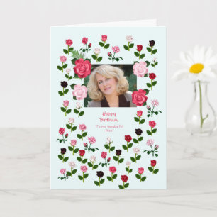 Aunt, Birthday, Roses Card