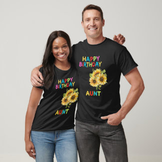 Aunt Birthday Sunflowers Personalised T-Shirt