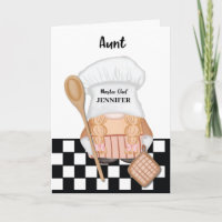 Aunt Birthday Whimsical Gnome Chef Cooking