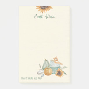 Aunt Bloom Where You Are Sunflower Autumn Post-it Notes